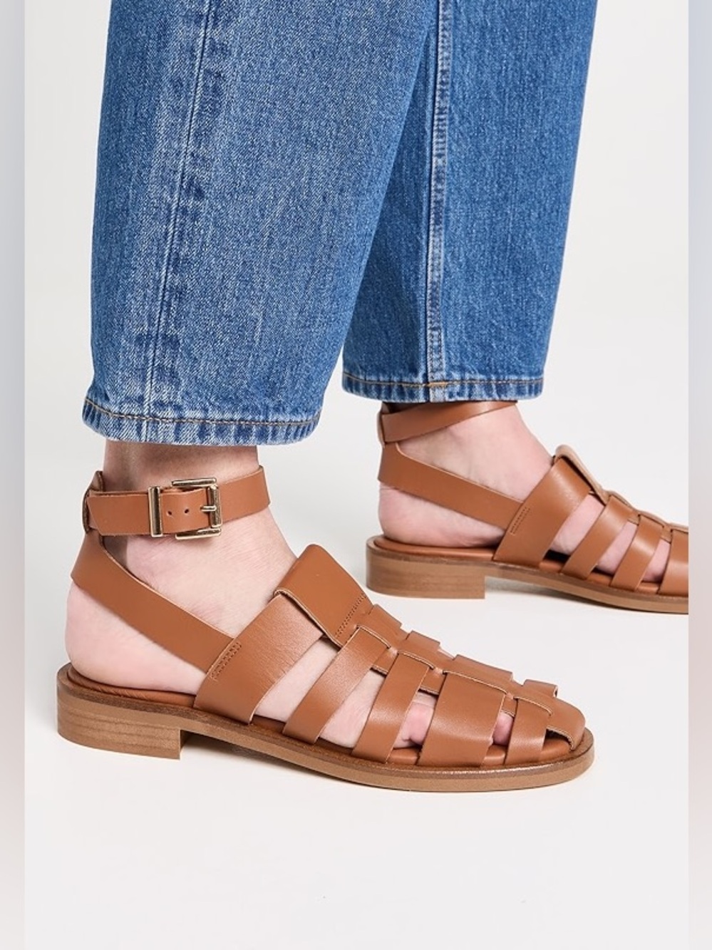 Alohas tan leather Perry fisherman sandals